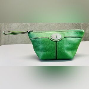 Fossil Green Leather Long Live Vintage 1954 Clutch Purse